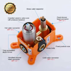 Pressure-Balanced Wall Mount Complete Shower System RB0821 -Cheap RBrohant Store RCS85018BNUS 7