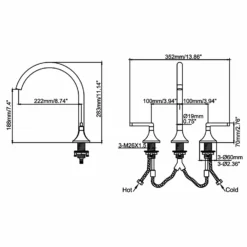 2-Handle Widespread Faucet Modern Bathroom Sink Faucet Matte Black JK0067 -Cheap RBrohant Store SIZE 5fef856f 2945 42ba b6dd 59e4a73ec272