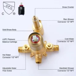 Wall Mount Shower Faucet Set With Pressure Balance Valve RB1051 -Cheap RBrohant Store pressurebalanceshowervalve